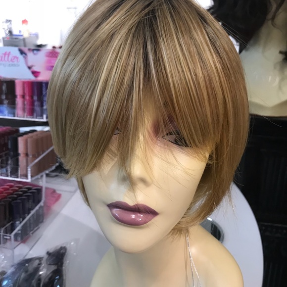 Accessories Free Wig Cap Ombr Short Blonde Human Hair Blende
